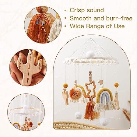 Miniatura 5 de Móvil de bebé arcoíris colgante lindo gato colgante campana de cama móvil para bebé arco iris cuna móvil campana de viento móvil con bolas de