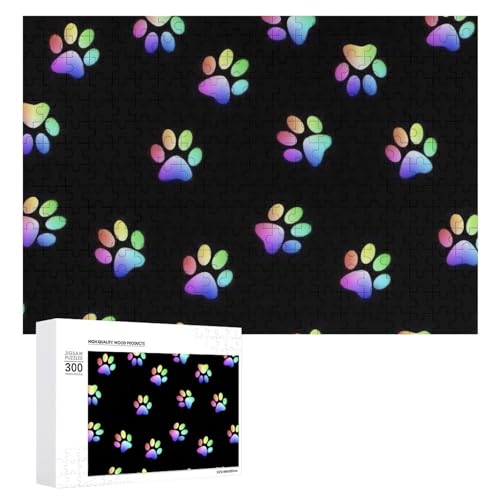 犬の足パターン 木製パズル パズル ジグソーパズル 娯楽 知育玩具 ストレス軽減 減圧 装飾 室内装飾 壁飾り 誕生日プレゼント 子供 大人 300 PCS