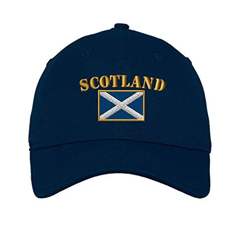 Speedy Pros Scotland Flag Twill Cotton 6 Panel Low Profile Hat Navy