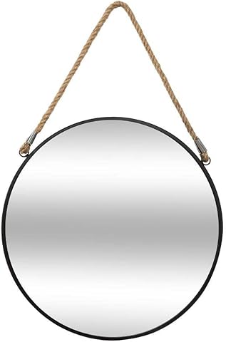 Atmosphera - Espejo 'Corde' Negro - Metal D. 38 cm