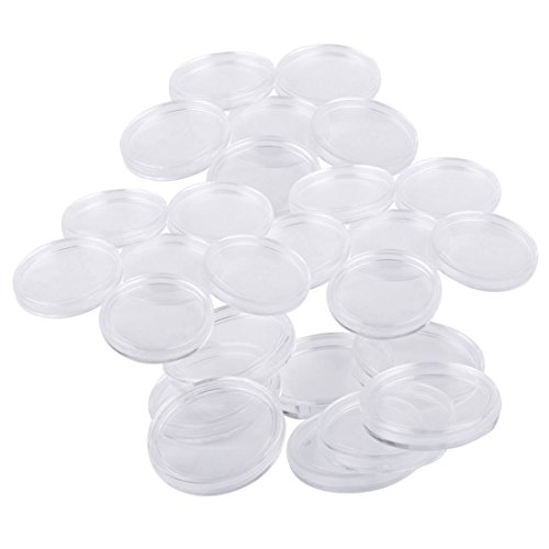 Caja transparente redonda para monedas 25 piezas miniatura 4