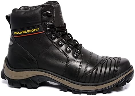 Bota Motociclista Modelo 020, Couro Premium, Cano Médio, com Prot...