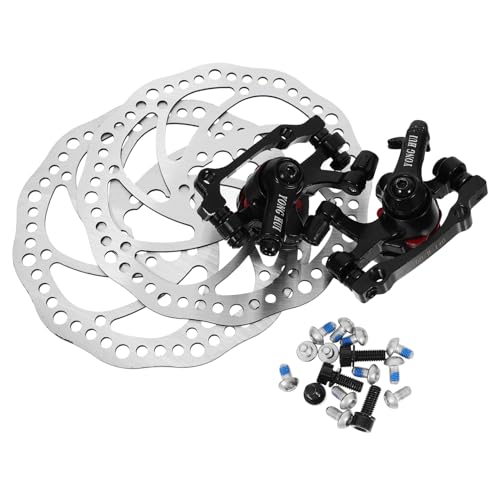 BRIGHTFUFU 1 Pair Aluminum Disc Brake Pads Front Rear Rotor Kit for 160mm Mechanical Caliper Adjustment