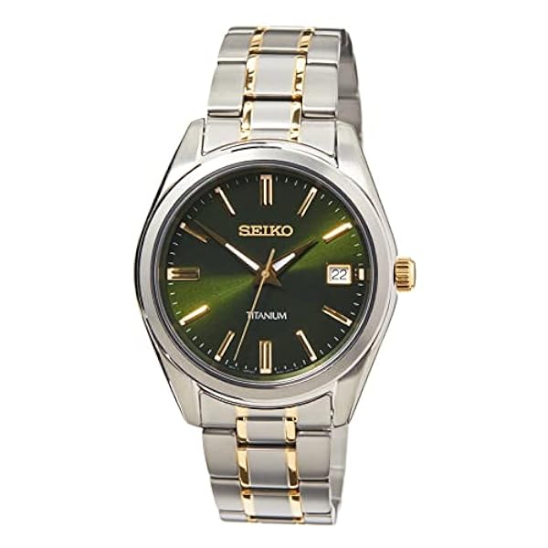 Seiko herrklocka kvarts titan med rostfritt stålband