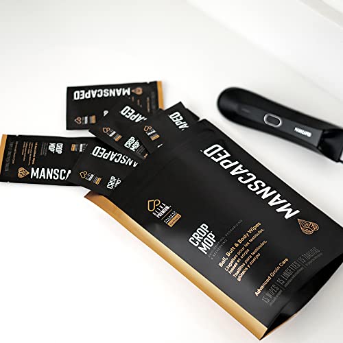 Manscaped™ Crop Mop™ On-The-Go Individually Wrapped Ball Wipes, Anti-Chafing Male Hygiene Body Wipes, Cleaning Wipe Designed For The Male Groin Area With Refreshing Aloe Vera, 15 Pack #TOP3