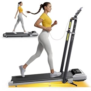 Toputure 6 in 1 Folding Treadmill with Retractable Handrail, 1%-5%-10% Incline Walking Pad Treadmills for Home, 1-12KM/H Foldable Treadmill with Table, Cup Holder, App, Magnetic Remote & LED Display