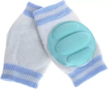 Image of serveuttam Leosportz Baby Knee Pads Toddler Safety Crawling Elbow Protector Infant Kids Cute Cushion (1Pair, Grey) Pink Baby Knee Pads (plain) (Blue)