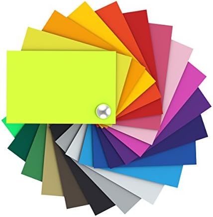 Heat Transfer Vinyl – Set of 21 Iron On Vinyl Sheets – Multiple Colors HTV Vinyl for Ease of Application – Ideal as Bags, Hats, Hoodies or T Shirt Vinyl