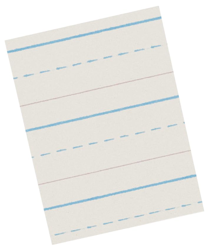 School Smart Red & Blue Storybook Paper, 1/2 Inch Ruled Short Way, 8-1/2 x 11 Inches, 500 Sheets,White - Image 2