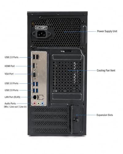 Image of Computer Desktop PC CPU i5-3470 Gen 3.20Ghz II 16GB Ram II 256GB SSD II HDMI VGA Ports II Win 10 Pro II WiFi + Bluetooth II MS Office II Full Metal