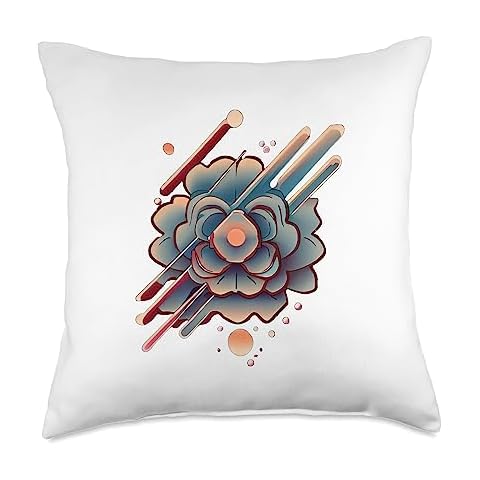 EzLife Space Lotus Flower Throw Pillow, 18x18, Multicolor Cover