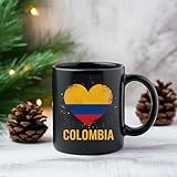 Faeali Personalized With Name Colombia Heart Flag Coffee Mug, Gift For Men, Women Coffee Cup 11oz - 15oz