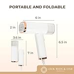 Travel Essentials : Steamer for Clothes - Home or Travel Steamer & Iron, White with Rose Gold Accents, 1000W Steam, Fast Heat Up, Removes Wrinkles in Seconds, a must-add to Travel Accessories - Image 3