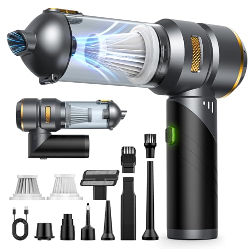 Handheld Vacuum Cleaner, 25000Pa Foldable Car Vacuum Cleaner Cordless, Powerful Rechargeable Portable Mini Car Hoover for Home Car Office Pet Hair Carpet