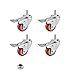 SungMi 4 Pack 3" Heavy Duty Caster Wheels Polyurethane PU Swivel Casters with 360 Degree Threaded Stem 800lb Total Capacity for Set of 4 Red (4 with Brakes) Nuts Include SM-AMS-230008