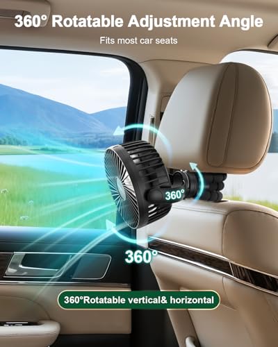 Image of FRIZCOL Portable Stroller Fan, Use As Power Bank, 65H 12000mAh Battery Operated Fan Flexible Tripod Baby Car Seat Fans with Timming, Personal Mini Handheld /Desk /Small Clip On Fans For Stroller