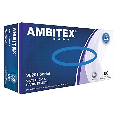 Ambitex X-Large Vinyl Gloves V5201 Series 100 Count Cover