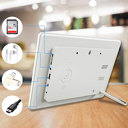 Image of Atatat 10 Inch Digital Photo Frame with 1920x1080 IPS Screen, Digital Picture Frame with 1080P Video, Music, Slideshow, Adjustable Brightness, Auto Rotate, Photo Deletion, Remote, Support SD Card,USB