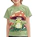 Xhuibop Mushroom Frog Summer Tshirts for Toddler Girls Size 11-12 Years Kids Short Sleeve Tee Shirts Youth Casual Outfits Kawaii Sportswear Crewneck Active Wear Tops