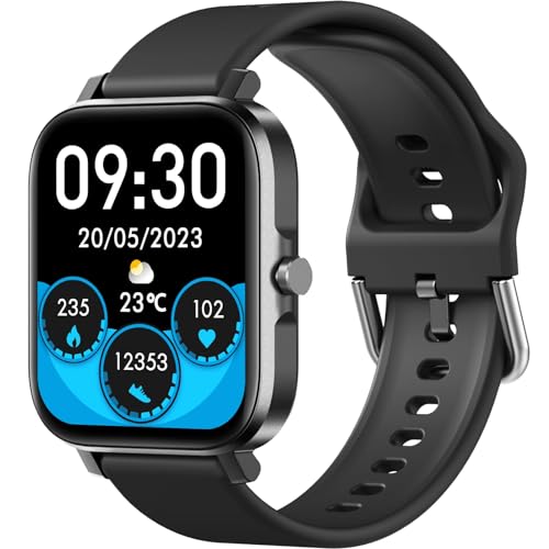 ANCwear Smart Watch for Men Women,1.83" Display Fitness Watch with Heart Rate Sleep Monitor,IP68 Waterproof Smartwatch with 120+ Sports Modes,Step Counter Watch for Andriod iOS(Black)