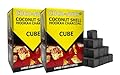 Zebra Smoke Coconuts Charcoal with 72pc Unit Charcoal Cubes, Coconut Shell Charcoal Perfect for Cooking, Grilling, and Barbecuing, Zebra Charcoal Burns Longer and Odorless - Coconut coals Cub (2 PACK)