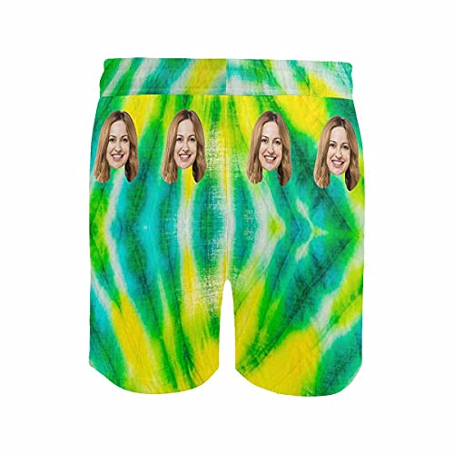 Custom Photo Men's Swim Shorts Trunks Nifty Lips Tie Dye Wife's Face Boardshorts Beach Board Shorts2