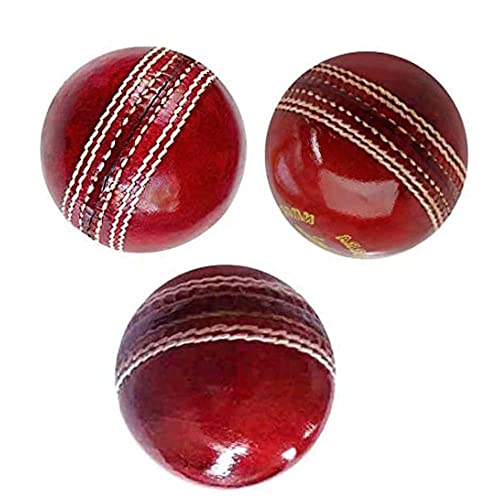 AnNafi Cricket Leather Balls A Grade Handstitched RED Senior Official Balls (6)