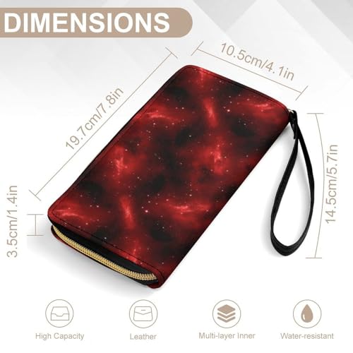Women Wallet Leather Blocking Galaxy Space Star Card Holder Ladies Clutch Wallet with ID Window Wristlet Long Purse2