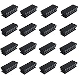 16Pack 1' x 1/2” Rectangular Tube Caps,Rectangle Black Plastic Plug End Cap Non-Slip Plastic...