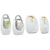 VTech DM221 Audio Baby Monitor, White/Silver & DM111 Upgraded Audio Baby Monitor. 1 Parent Unit with Rechargeable Battery, Best-in-Class Long Range