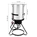 Kcelarec 30 Qt Turkey Deep Fryer Set, Aluminum Fish & Seafood Boiler Steamer with 55,000 BTU Propane Gas Burner Stand Injector Thermometer Hose, Ideal for Outdoor Fry Cooking, Sliver