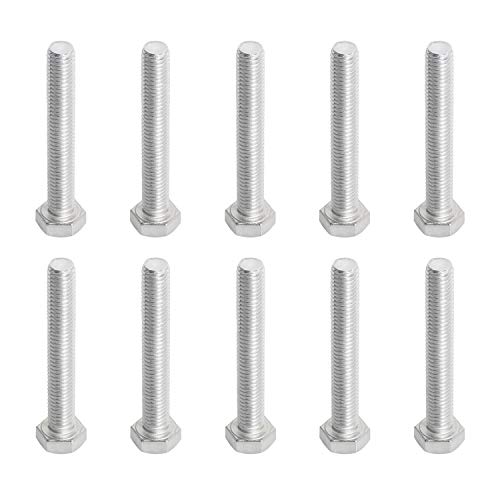 Image of M8 x 50mm Hex Head Bolts Screws Grade 5.8 Stainless Steel, Fasteners Fully Machine Threaded SUS304 10 Pcs