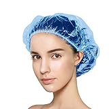 100+10 Shower Caps Disposable, Waterproof Plastic Bath Caps, Elastic Hair Processing Caps for Women