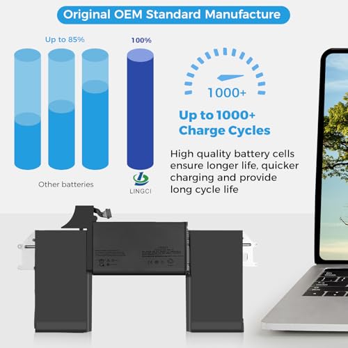 Image of A1932 Battery,A1965 A2179 Battery Replacement for MacBook Air 13 inch Model A1932 (Mid 2018, 2019) Model A2179 (2020 Release Version) (Upgraded High Performance 11.4V 49.9Wh 4379mAh)