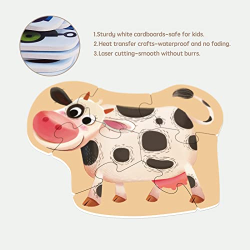 Image of TOI 6 Packs Large Piece Toddler Jigsaw Puzzles for Kids Ages 2-4 - Farm