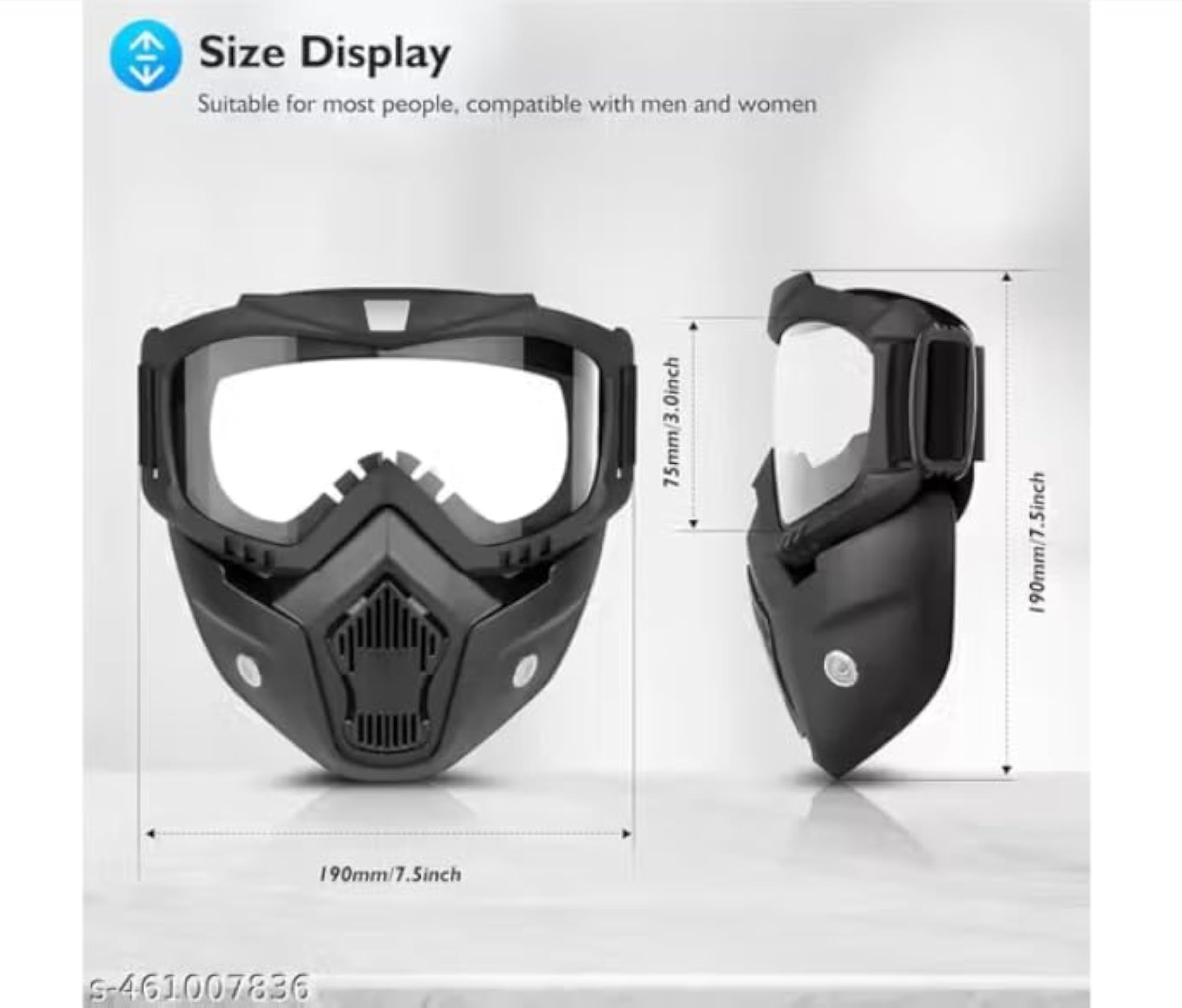 Tactical Goggles Mask with Detachable Face Protection for Outdoor Activities