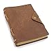 Genuine Leather Writing Notebook, Handmade Journal 100GSM Lined Kraft Paper, Vintage Classic Gift for Men & Women, Bamboo Pen Included, 5×7 Inches Brown