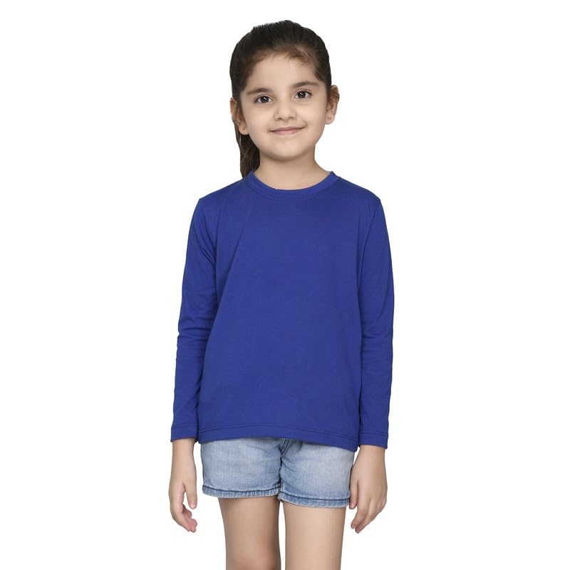 Image of Nusyl Girl's Solid Regular Fit T-Shirt