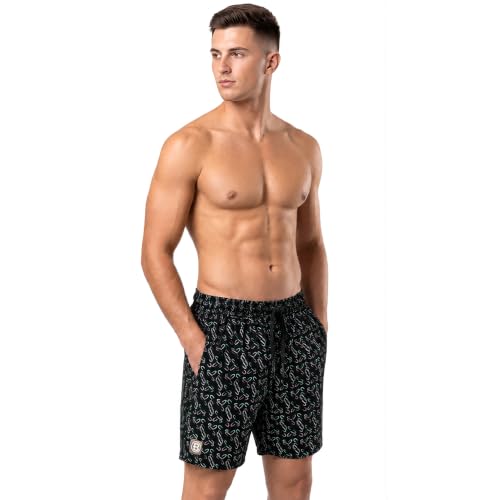 Image of Bumchums Men Mercerised Printed Knee Length Cotton Bermuda Shorts with One Side Zip Pocket, Pack of 2.