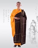 Buddhistischer Mönch Zen Soutane Tuch Meditationsrobe Chinesischer ABT Buddhismus, Auburn, XS