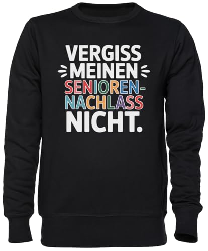 Sweat-shirt noir unisexe Vergiss Meinen Seniorennachlass en jersey confortable