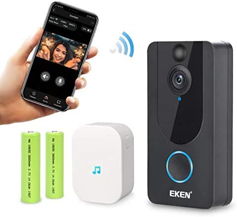 Smart Wireless WiFi Video Doorbell 1080p Cloud Storage Security Camera with PIR Motion Detection Night Vision Two-Way Talk and Real-time Video