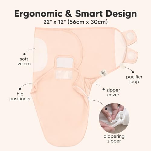 Image of KeaBabies Newborn Swaddles with Zippers, 3pk Baby Swaddle (Angelic, 0-3M) | Organic Cotton Swaddles for Newborn, Baby Swaddle 0-3 Months, Infant, Baby Girls, Boys, Soft & Durable, Easy Diaper Change