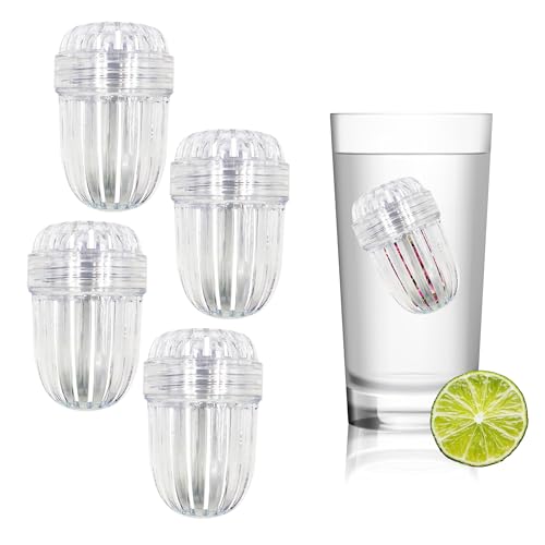 4 Pack Plastic Tea Infuser Ball, Clear Fruit Infuser Insert with Lid, Reusable Tea Strainer Ball Compatible with Stanley Wide Mouth Bottles for Leaves, Coffee, Fruit (Large)