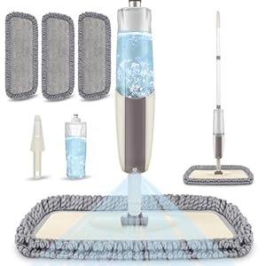 Spray Wet Mops for Hardwood Floor Cleaning – MEXERRIS Microfiber Dust Mop with Spray 3X Reusable Washable Pads – Hard Wood Floor Mops Commercial Home Mop for Laminate Wood Tiles Hardwood Vinyl
