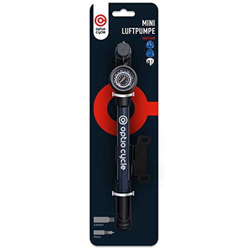 Optio Cycle Mini Fahrradpumpe mit Manometer 120 PSI - Fahrrad Pumpe Luft...