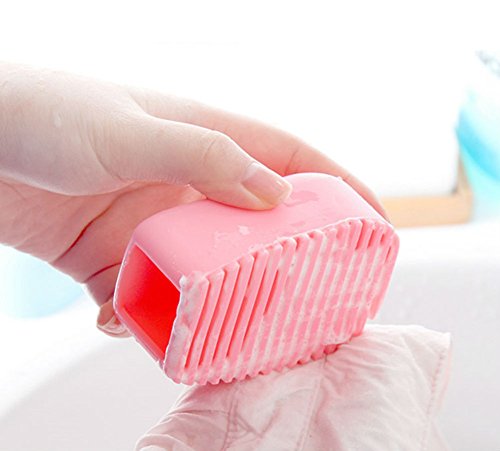 Akoak 2 Pcs Candy Color Blue And Pink Silicone Washboard Creative Mini Handheld Laundry Washboard #TOP1
