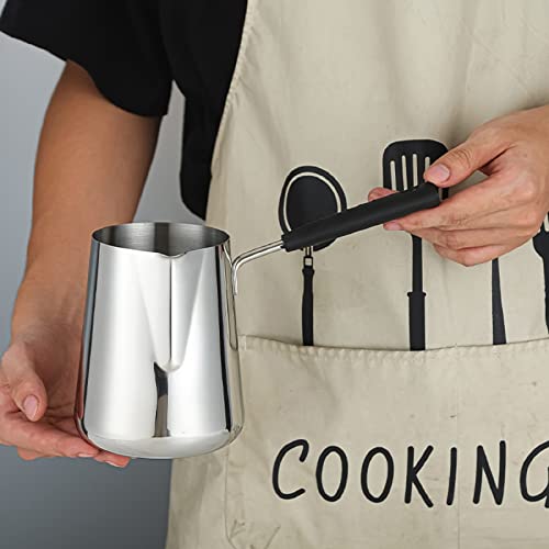 Turkish Coffee Pot, 20Oz Milk Butter Warmer Pot, Stovetop Chocolate Melting Pan, Cezve Ibrik Briki Greek Arabic Coffee Maker For Maple Syrup, Butter Heating, 18/10 Stainless Steel #TOP4
