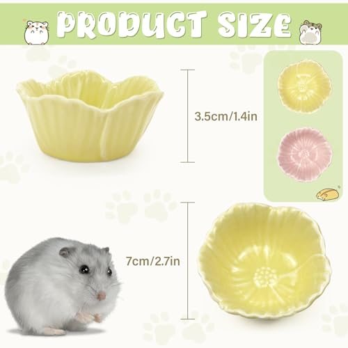 Luckyopt CW-1948 Small Ceramic Pet Hamster Bowl, Easy To Clean Anti Flipping Hamster Food And Water Bowl Feeding Bowl, Small Animal Bowls thumb #2