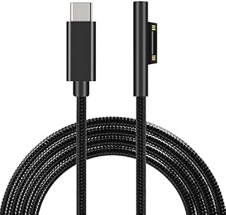 Sisyphy 5ft Metal Braided Surface Connect to USB-C Charging Cable Compatible for Microsoft Surface Pro7 Go2 Pro6 5/4/3 Surface Laptop1/2/3 & Surface Book, Works with 45W 15V3A USBC Charger